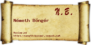 Németh Böngér névjegykártya
